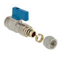 Ball valve for collector with blue lever