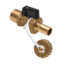 valvole a sfera di riempimento e svuotamento con manopola nera