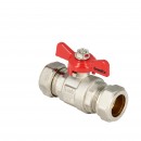 Ball valve with red butterfly