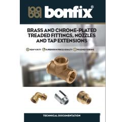 BRASS AND CHROME-PLATED TREADED FITTINGS, NOZZLES AND TAP EXTENSIONS