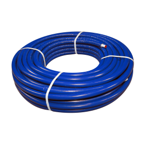 Multilayer alu-pers pipes with insulation blue
