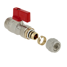 Ball valve for collector with red lever