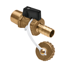 valvole a sfera di riempimento e svuotamento con manopola nera