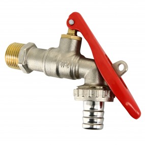 Ball drain valve with hose screw joint lockable
