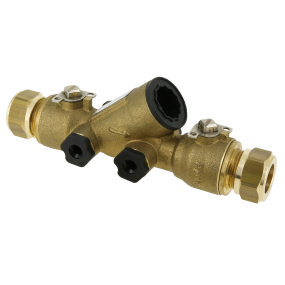 Ball valve with backflow protection with drainplug EA CC