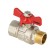 Ball valve with red butterfly PN40