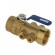 Ball valve with backflow protection with drainplug