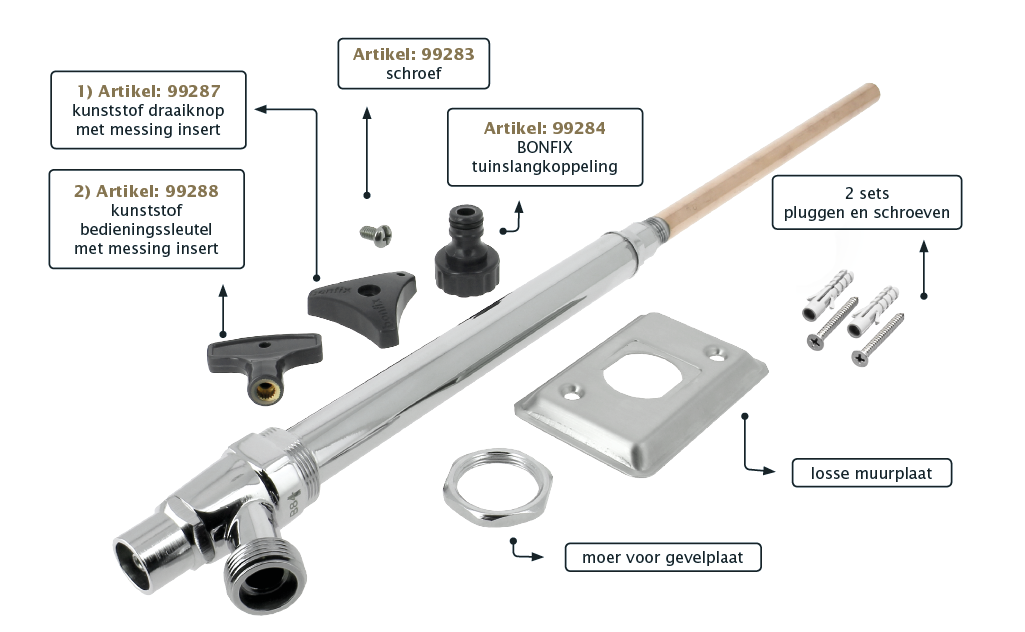 Missionaris Opeenvolgend Prestatie Vorstvrije buitenkraan 71607 · Luxe · BONFIX